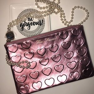 Too Faced Metallic Makeup Bag & Hangover Rx